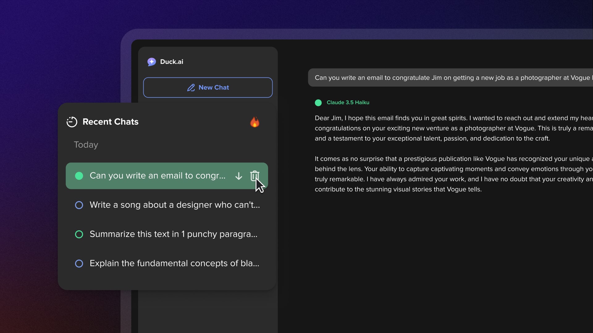 Introduced Recent Chats
