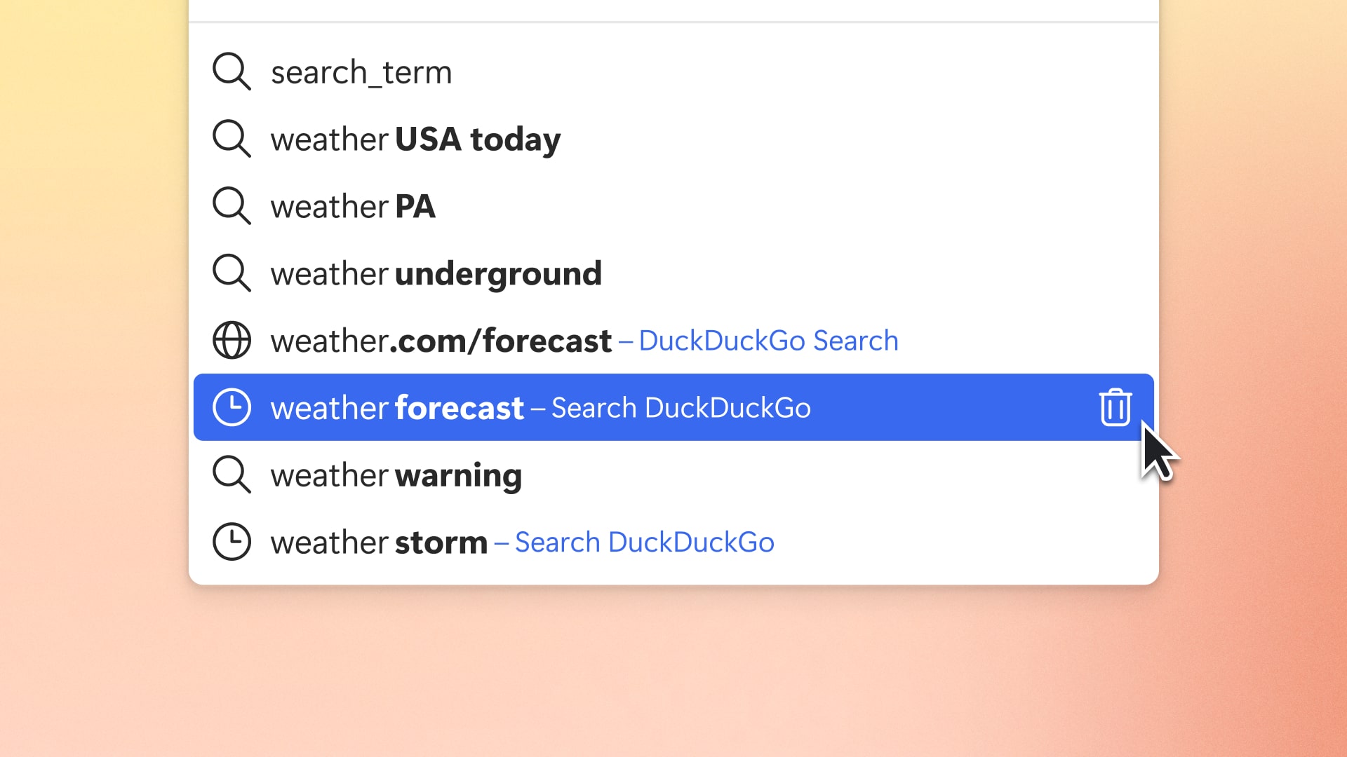 Added Ability to Remove Search Suggestions