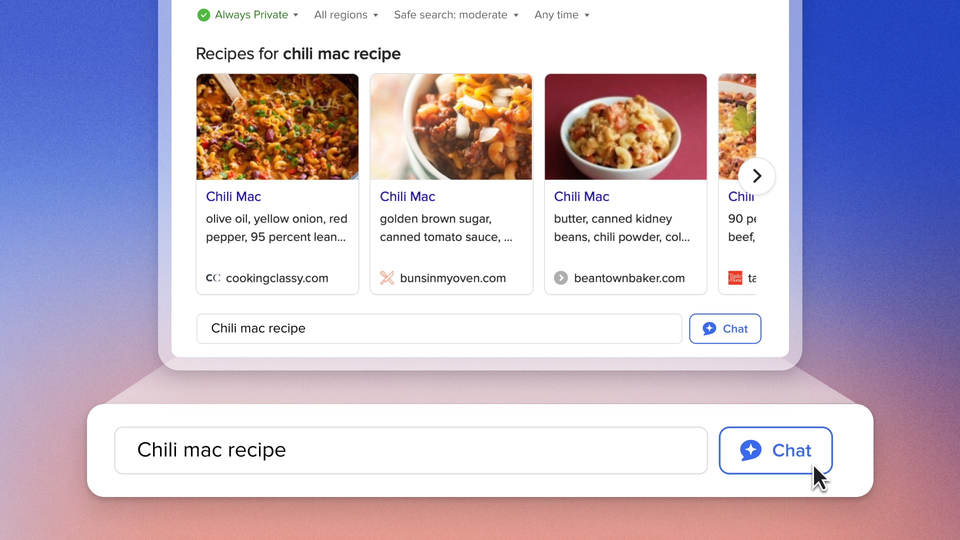 Introduced an “Ask Chat” Option for – Recipes and Code Instant Anwers